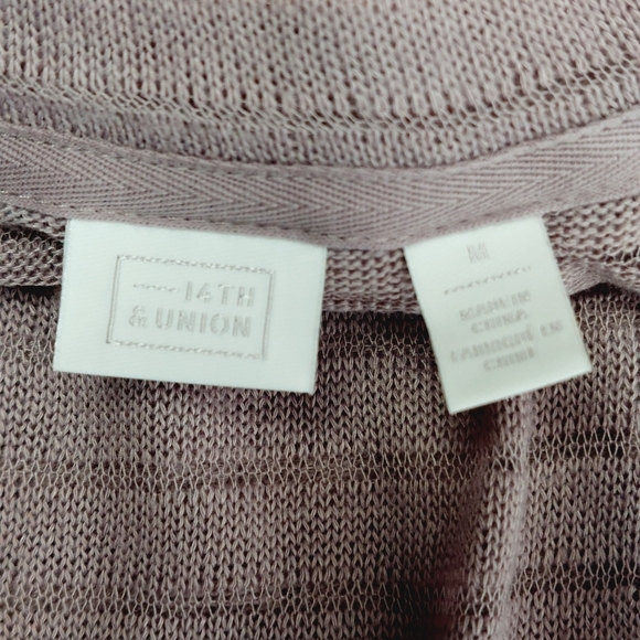 NWT 14th & Union Shadow Stripe Boatneck Long Sleeve Pullover Blouse Purple P4376 - Picture 6 of 8